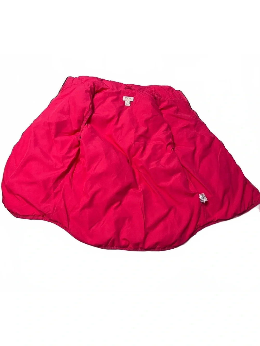 J.Crew Hot Pink Quilted Down Puffer Vest Size M Preppy Barbiecore Après Ski